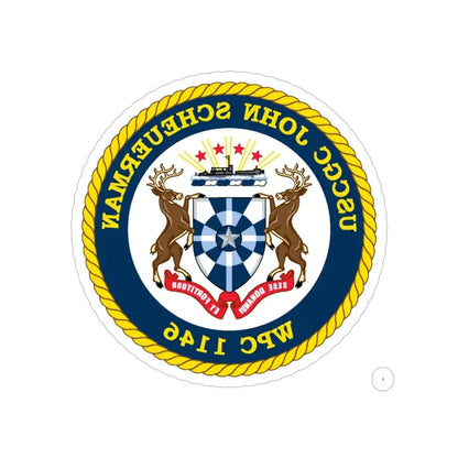 UUSCGC John Scheuerman WPC 1146 (U.S. Coast Guard) REVERSE PRINT Transparent Die-Cut STICKER 6 Inch Die-Cut Transparent - The Sticker Space