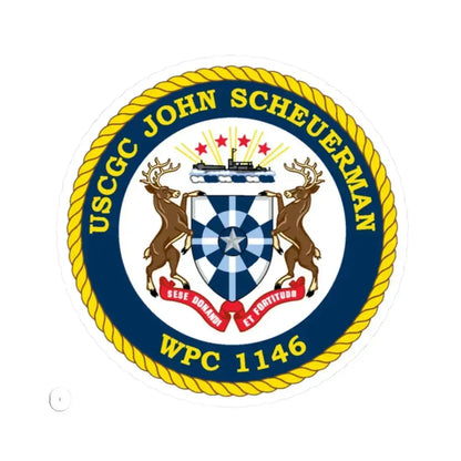 UUSCGC John Scheuerman WPC 1146 (U.S. Coast Guard) STICKER Vinyl Kiss-Cut Decal 2 Inch White - The Sticker Space