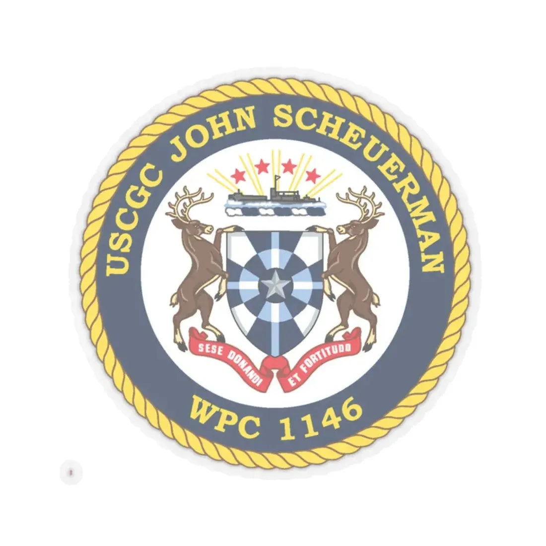 UUSCGC John Scheuerman WPC 1146 (U.S. Coast Guard) STICKER Vinyl Kiss-Cut Decal 4 Inch Transparent - The Sticker Space