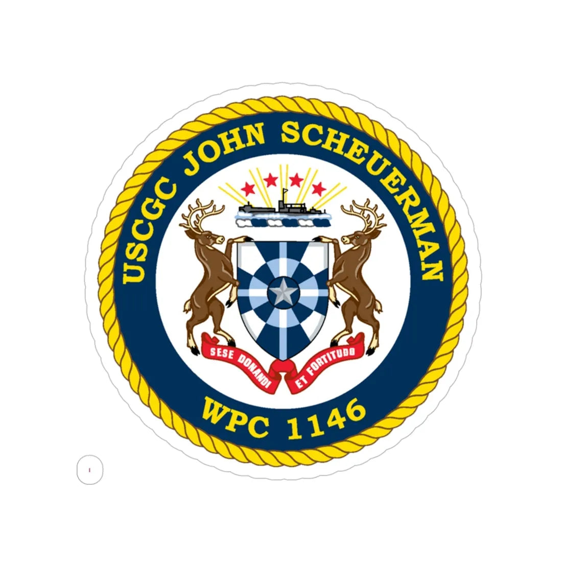 UUSCGC John Scheuerman WPC 1146 (U.S. Coast Guard) Transparent STICKER Die-Cut Vinyl Decal 4 Inch - The Sticker Space