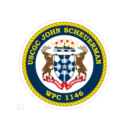 UUSCGC John Scheuerman WPC 1146 (U.S. Coast Guard) Transparent STICKER Die-Cut Vinyl Decal 4 Inch - The Sticker Space