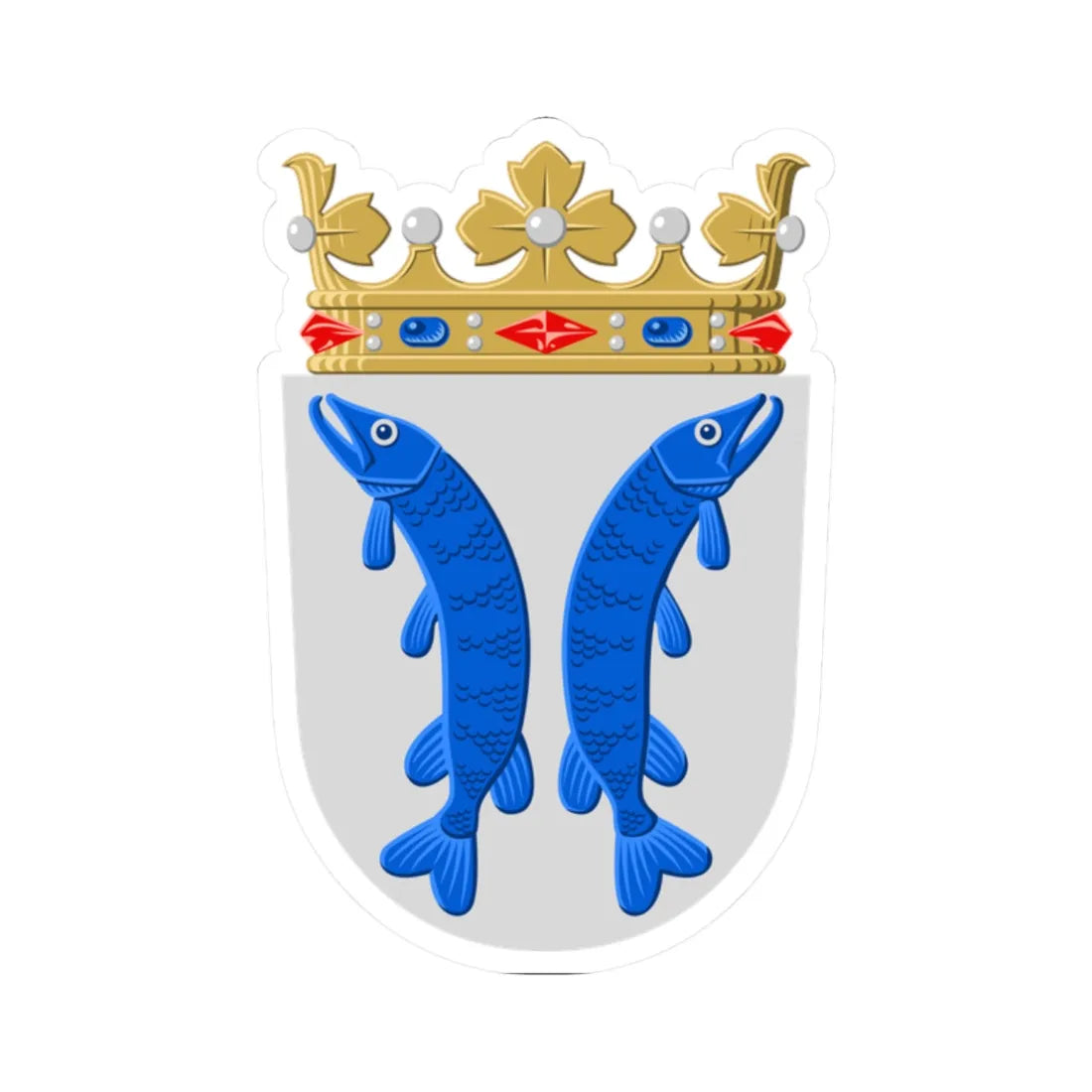 Uusikaupunki.vaakuna (Finland) (Coat of Arms) STICKER Vinyl Kiss-Cut Decal 2 Inch White - The Sticker Space