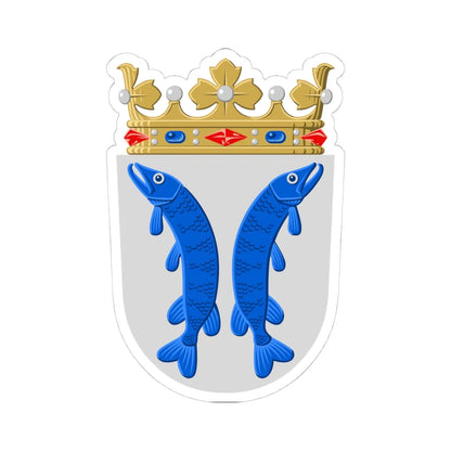 Uusikaupunki.vaakuna (Finland) (Coat of Arms) STICKER Vinyl Kiss-Cut Decal 4 Inch White - The Sticker Space