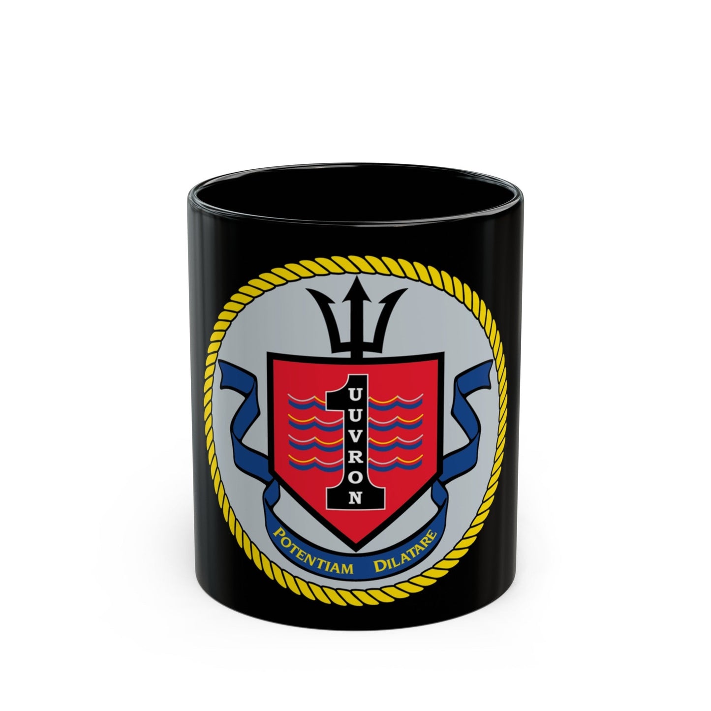 UUVRON 1 (U.S. Navy) Black Coffee Mug-11oz-The Sticker Space
