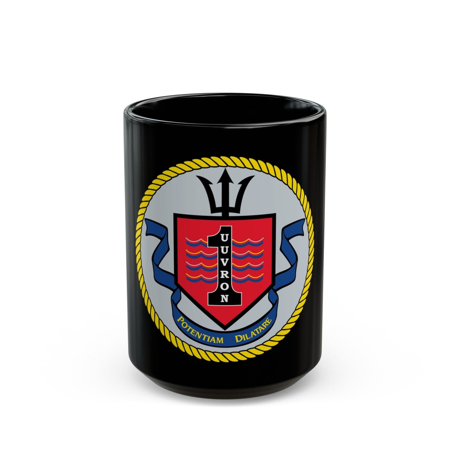UUVRON 1 (U.S. Navy) Black Coffee Mug-15oz-The Sticker Space