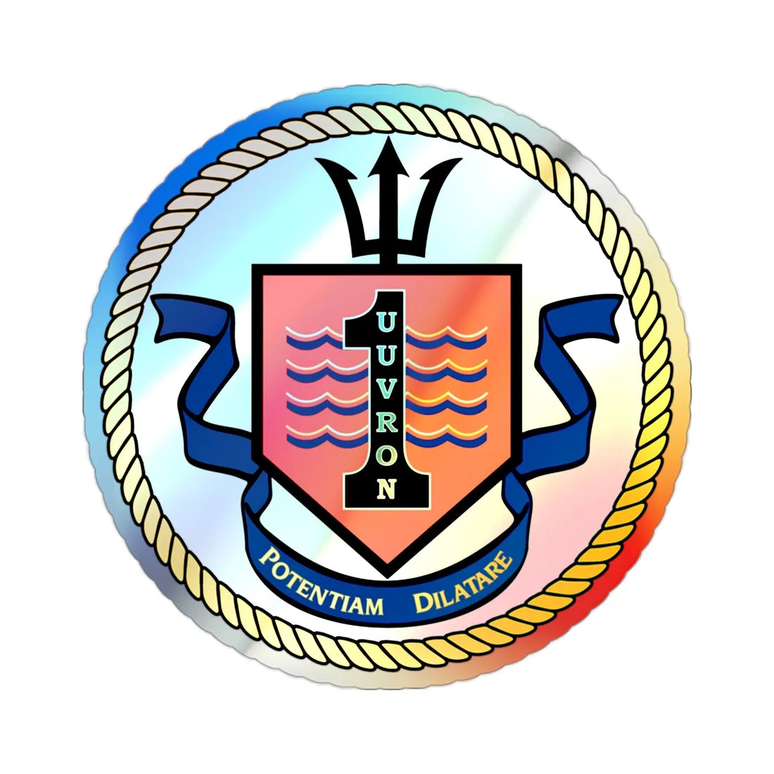 UUVRON 1 (U.S. Navy) Holographic STICKER Die-Cut Vinyl Decal 2 Inch Holographic - The Sticker Space