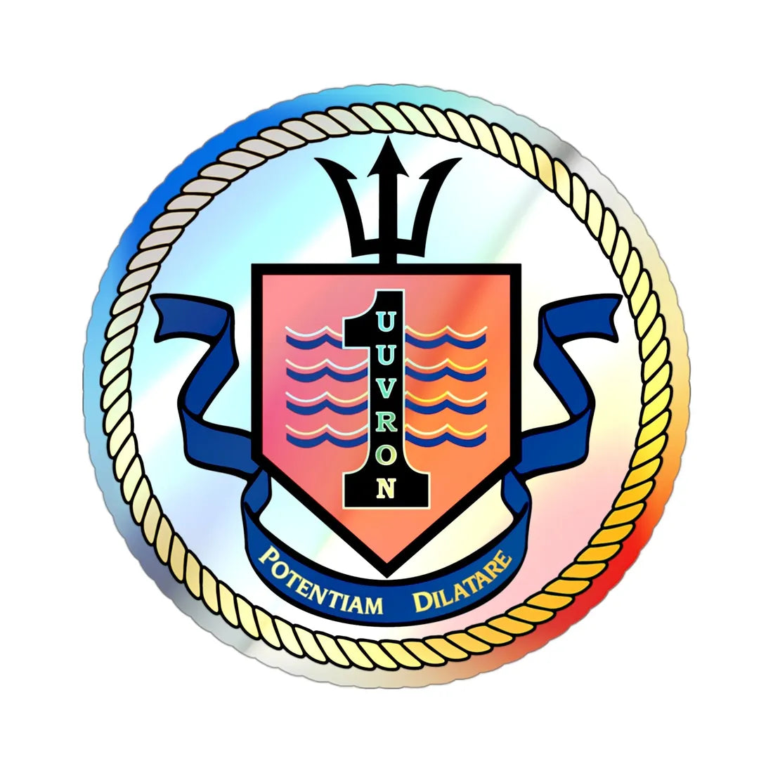 UUVRON 1 (U.S. Navy) Holographic STICKER Die-Cut Vinyl Decal 3 Inch Holographic - The Sticker Space
