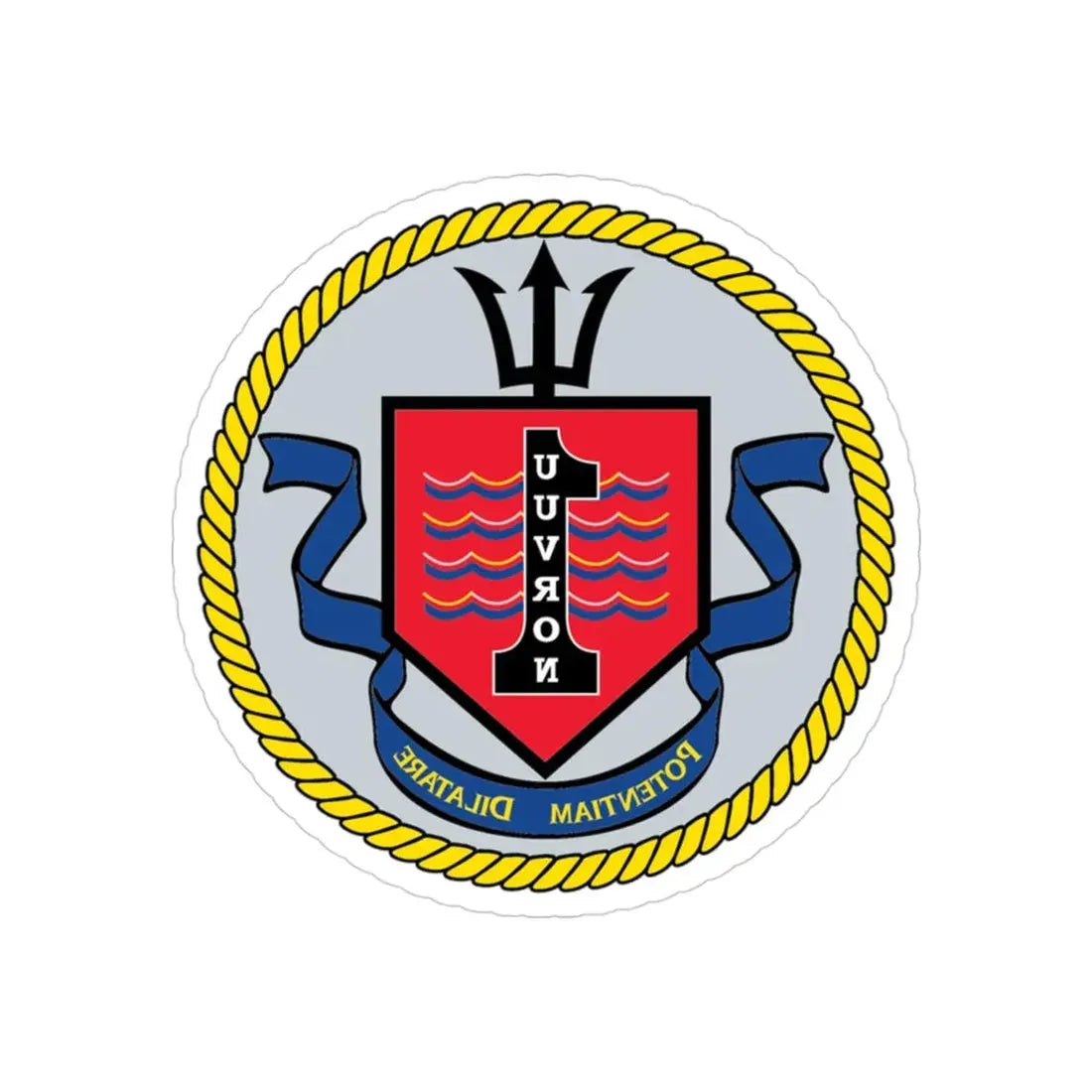 UUVRON 1 (U.S. Navy) REVERSE PRINT Transparent Die-Cut STICKER 3 Inch Die-Cut Transparent - The Sticker Space