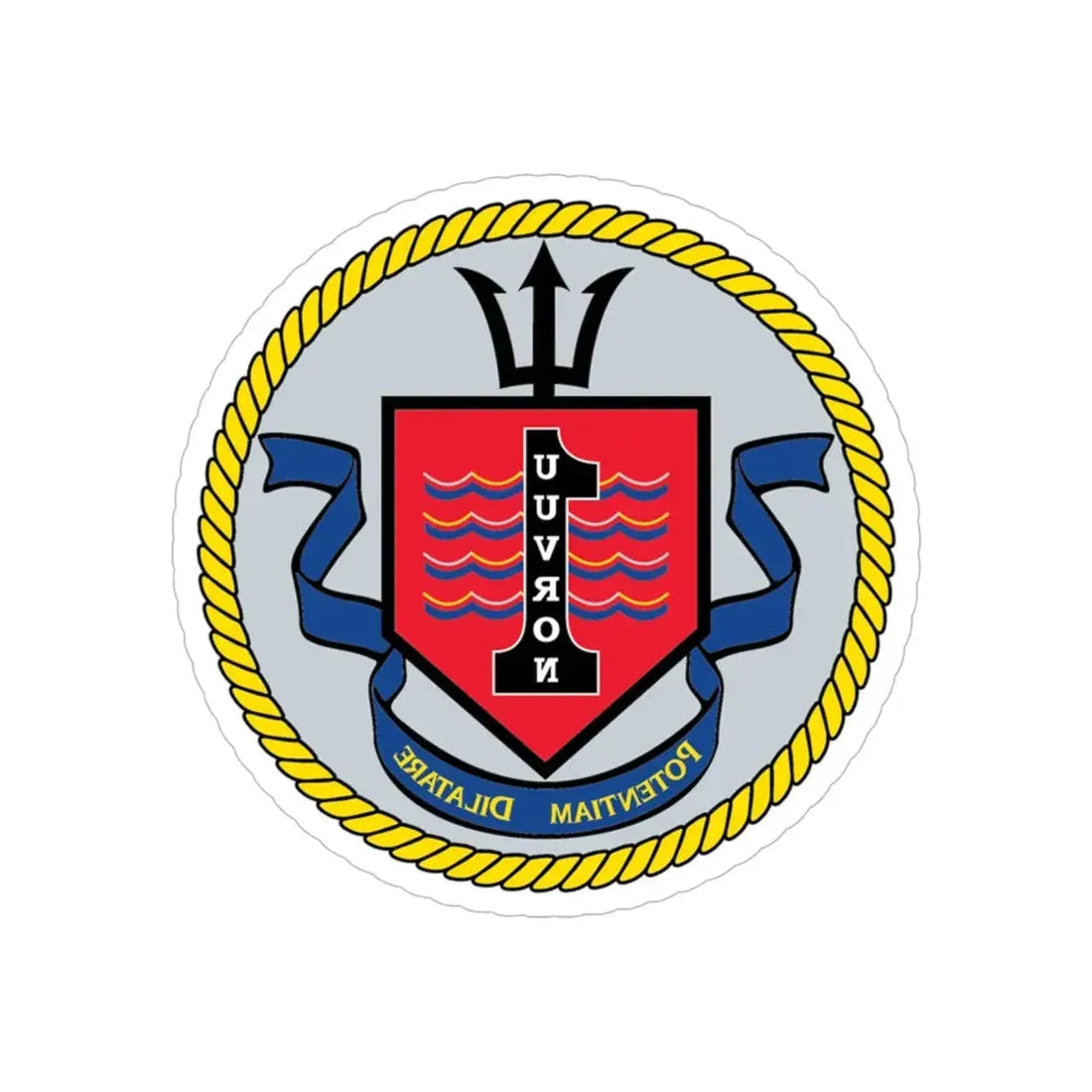 UUVRON 1 (U.S. Navy) REVERSE PRINT Transparent Die-Cut STICKER 6 Inch Die-Cut Transparent - The Sticker Space