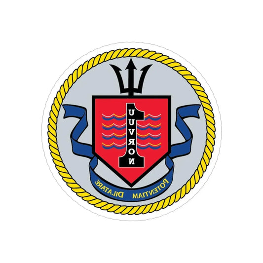 UUVRON 1 (U.S. Navy) REVERSE PRINT Transparent Die-Cut STICKER 6 Inch Die-Cut Transparent - The Sticker Space