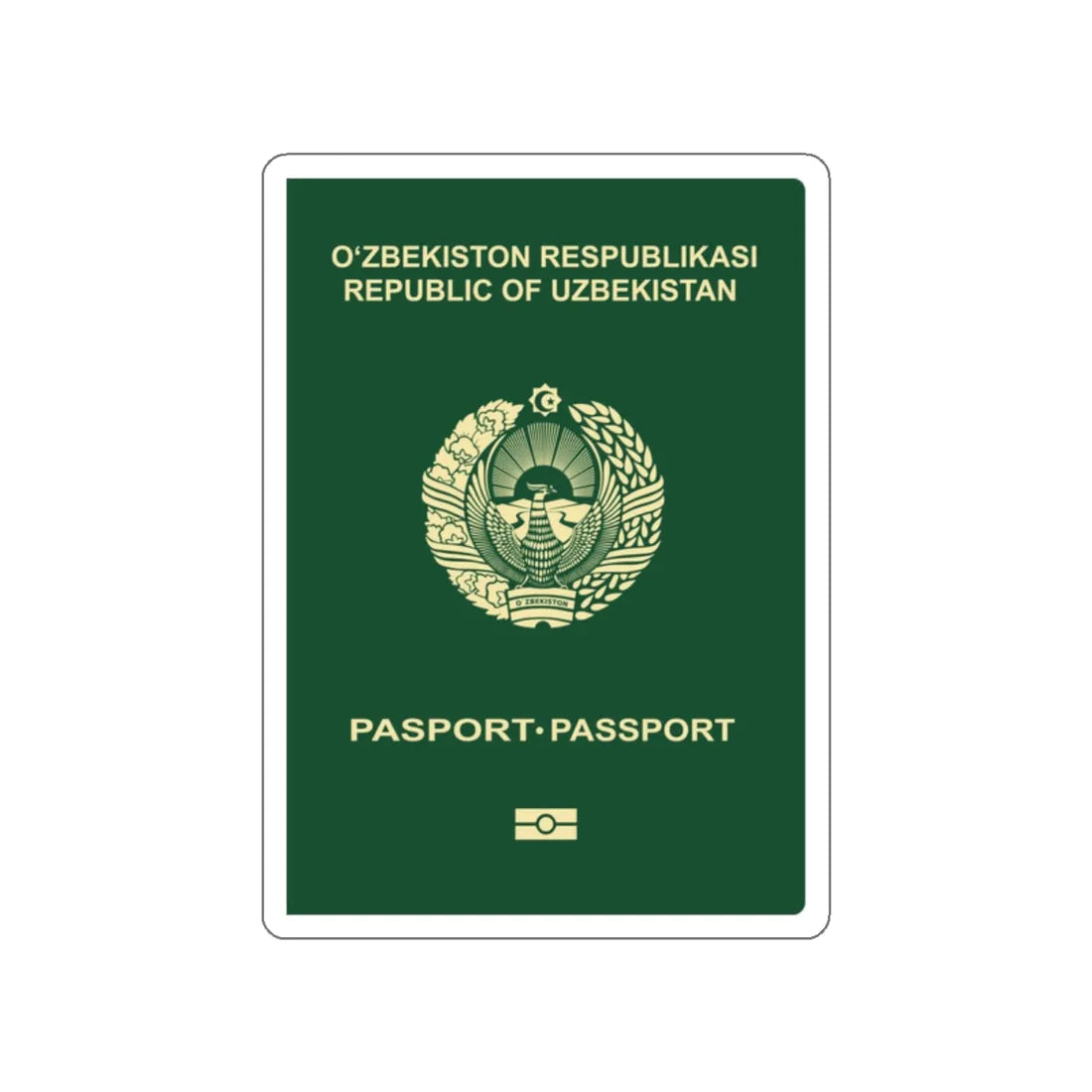 Uzbek Passport STICKER Vinyl Die-Cut Decal 2 Inch - The Sticker Space