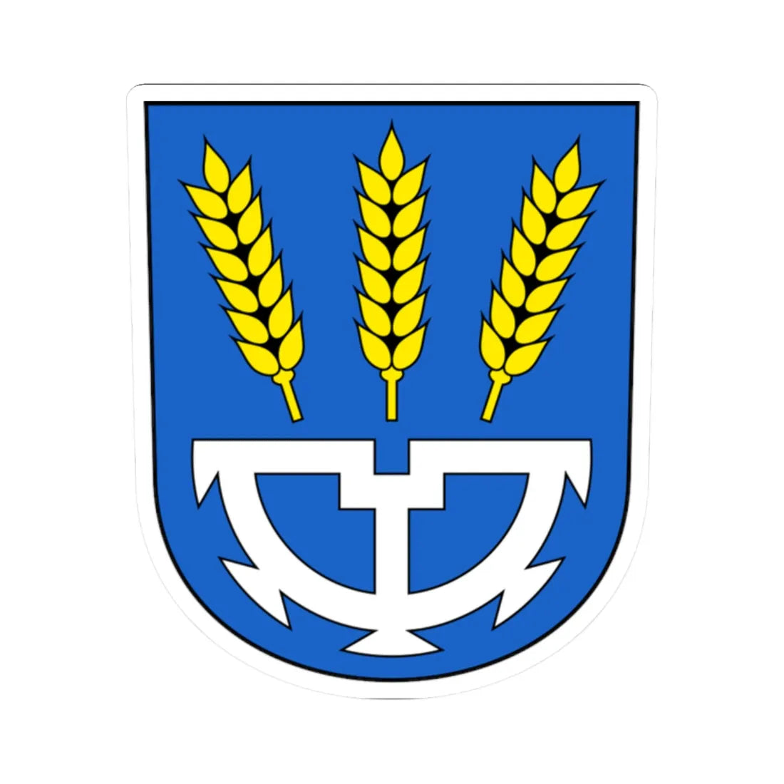 Uzwil-blazon (Switzerland) (Coat of Arms) STICKER Vinyl Kiss-Cut Decal 2 Inch White - The Sticker Space