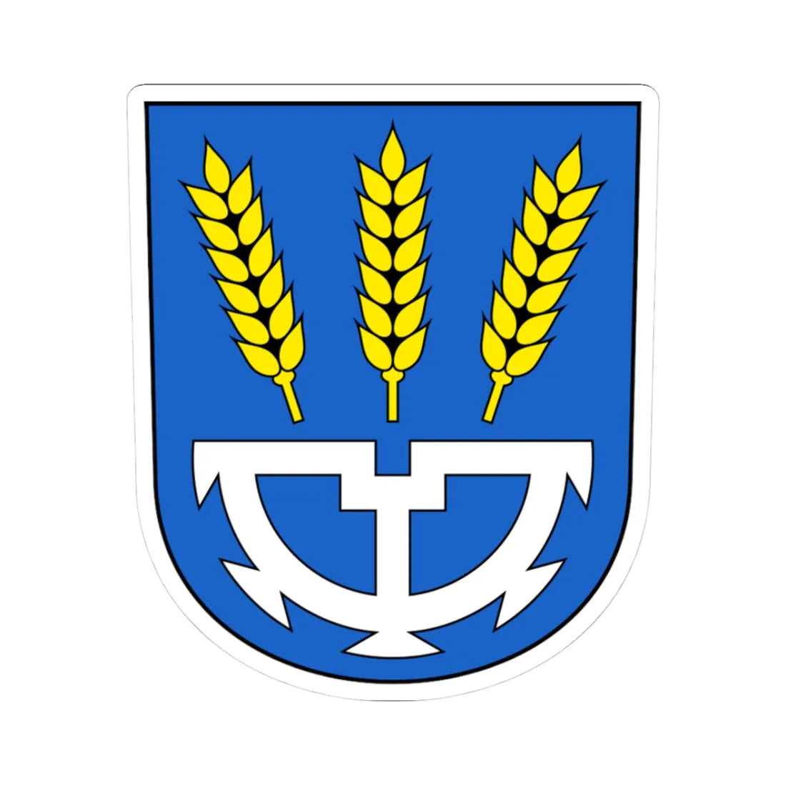 Uzwil-blazon (Switzerland) (Coat of Arms) STICKER Vinyl Kiss-Cut Decal 3 Inch White - The Sticker Space