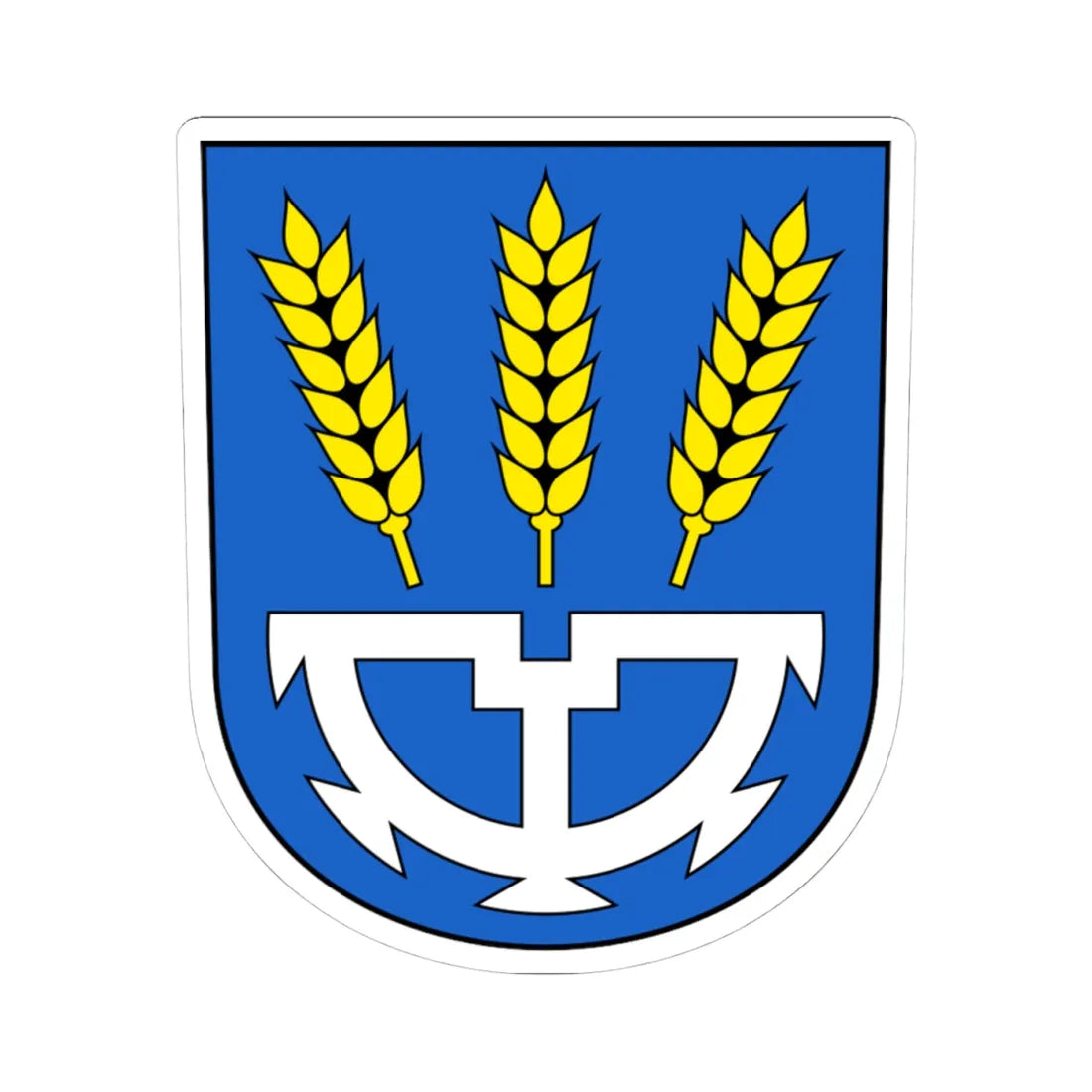 Uzwil-blazon (Switzerland) (Coat of Arms) STICKER Vinyl Kiss-Cut Decal 4 Inch White - The Sticker Space