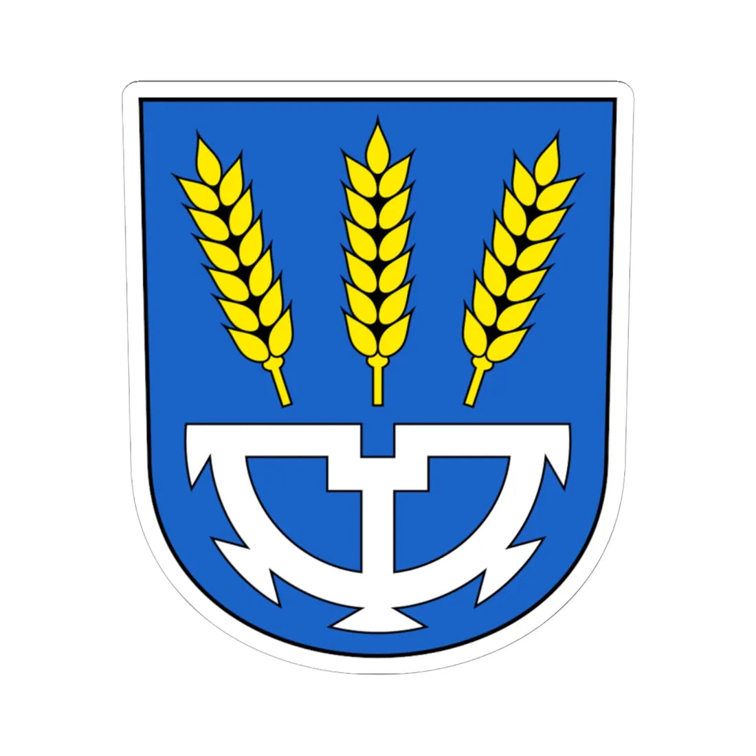 Uzwil-blazon (Switzerland) (Coat of Arms) STICKER Vinyl Kiss-Cut Decal 6 Inch White - The Sticker Space