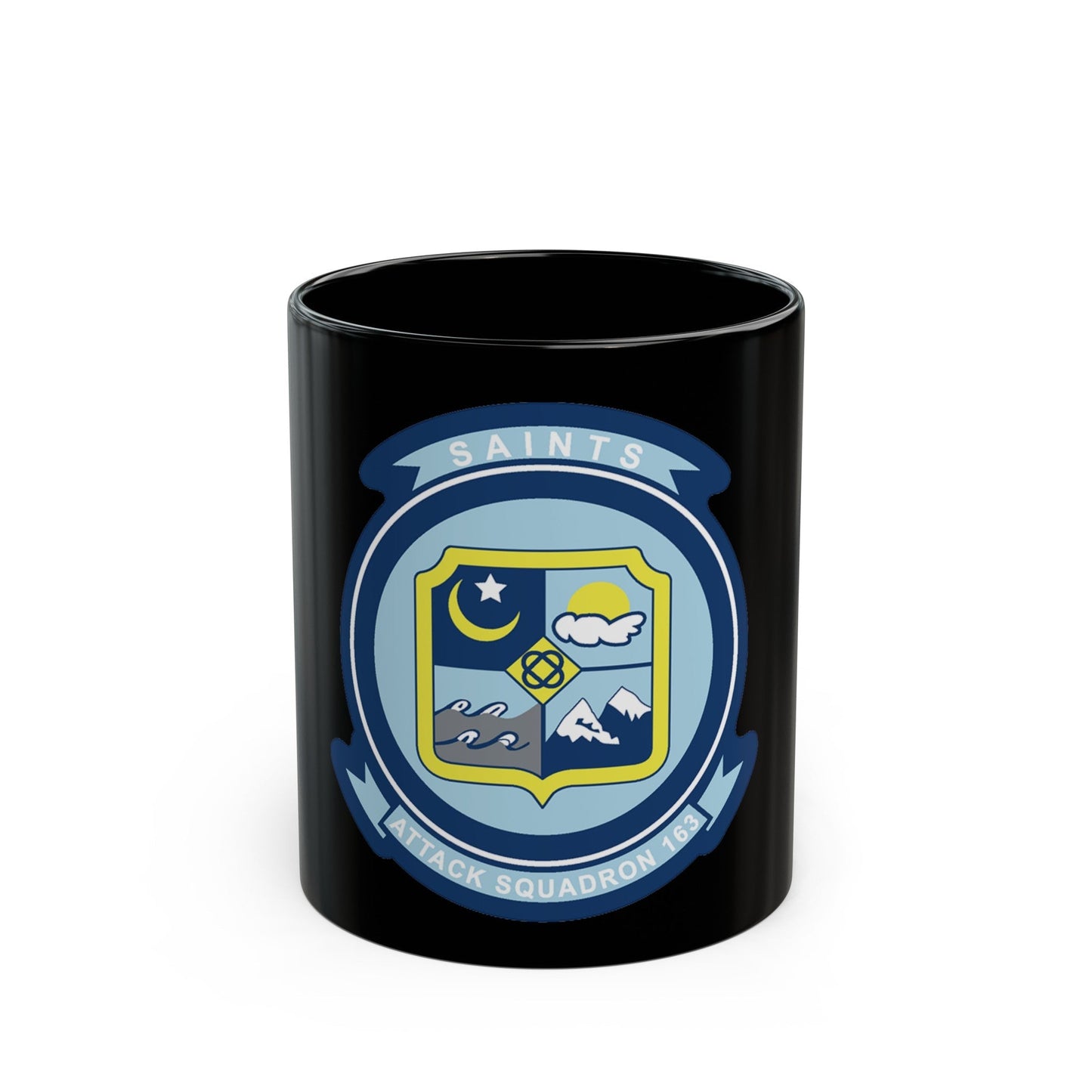 VA 163 SAINTS (U.S. Navy) Black Coffee Mug-11oz-The Sticker Space