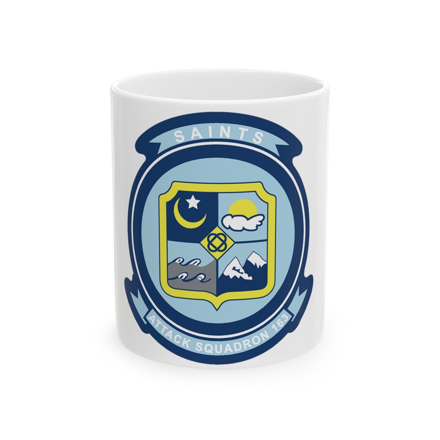 VA 163 SAINTS (U.S. Navy) White Coffee Mug-11oz-The Sticker Space