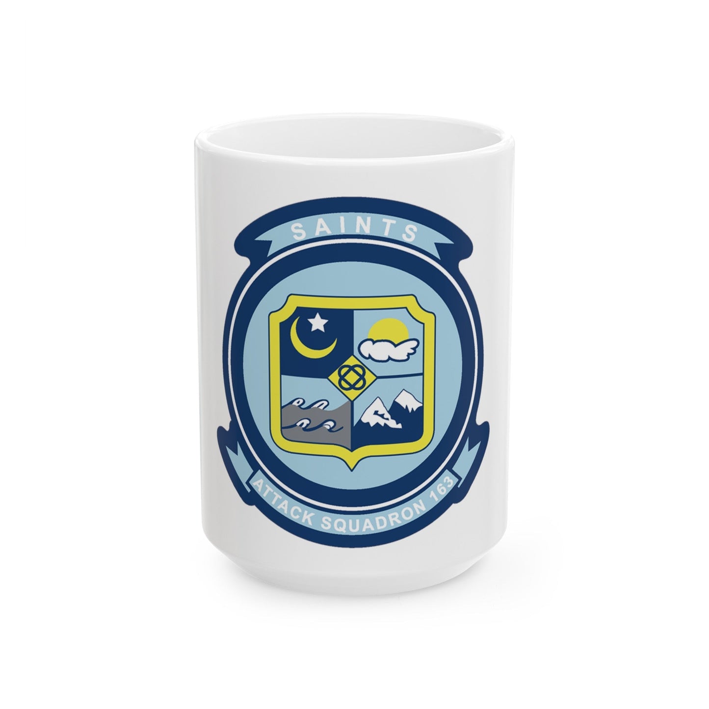 VA 163 SAINTS (U.S. Navy) White Coffee Mug-15oz-The Sticker Space