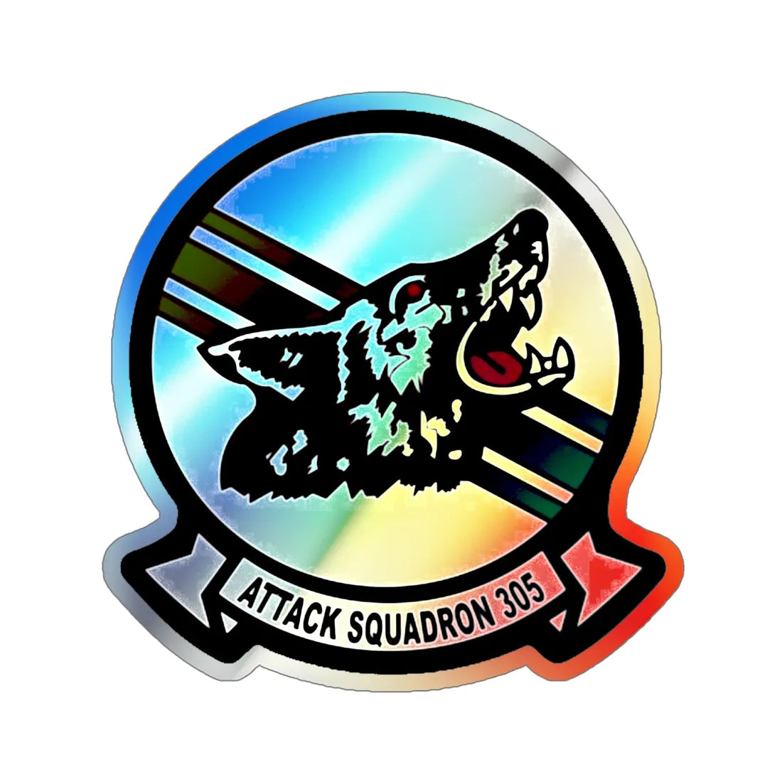 VA 305 Attack Squadron 305 (U.S. Navy) Holographic STICKER Die-Cut Vinyl Decal 6 Inch Holographic - The Sticker Space