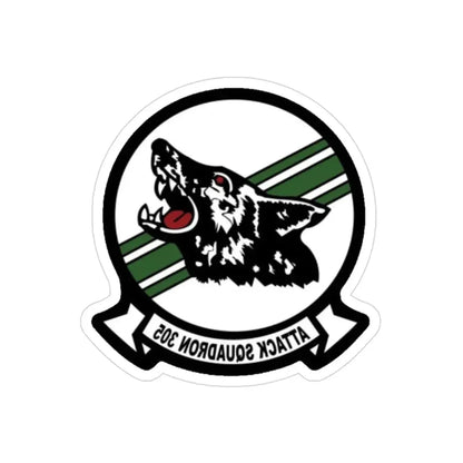 VA 305 Attack Squadron 305 (U.S. Navy) REVERSE PRINT Transparent Die-Cut STICKER 3 Inch Die-Cut Transparent - The Sticker Space