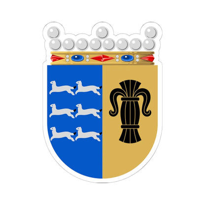 Vaasan lääni.vaakuna (Finland) (Coat of Arms) STICKER Vinyl Kiss-Cut Decal 6 Inch White - The Sticker Space