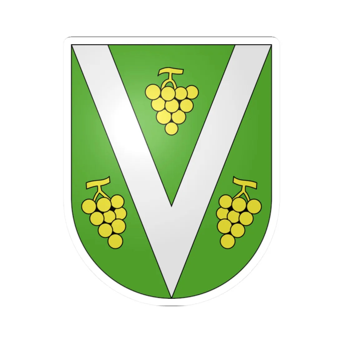 Vacallo-coat of arms (Switzerland) (Coat of Arms) STICKER Vinyl Kiss-Cut Decal 2 Inch White - The Sticker Space