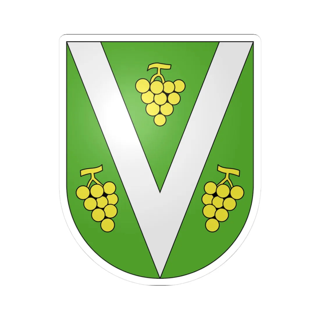 Vacallo-coat of arms (Switzerland) (Coat of Arms) STICKER Vinyl Kiss-Cut Decal 3 Inch White - The Sticker Space