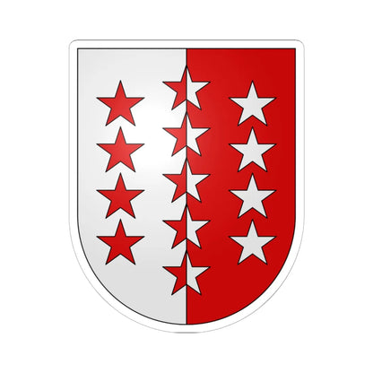 Valais-coat of arms (Switzerland) (Coat of Arms) STICKER Vinyl Kiss-Cut Decal 6 Inch White - The Sticker Space