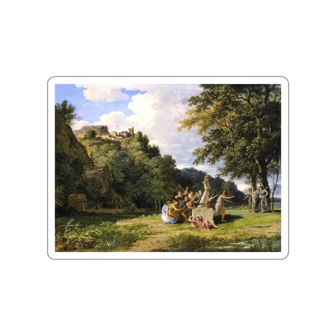 VALENCIENNES, Pierre-Henri de - Arcadian Landscape (Artwork) STICKER Vinyl Die-Cut Decal White Die-Cut 3 Inch - The Sticker Space