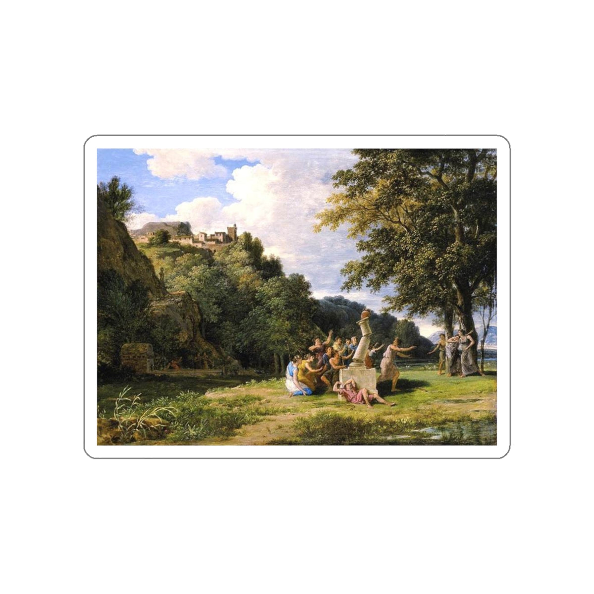 VALENCIENNES, Pierre-Henri de - Arcadian Landscape (Artwork) STICKER Vinyl Die-Cut Decal-White-The Sticker Space