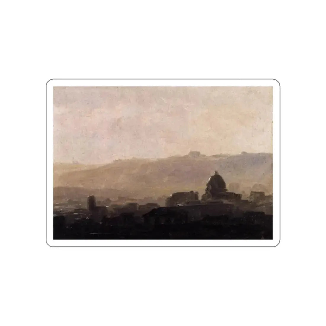 VALENCIENNES, Pierre-Henri de - View of Rome in the Morning (Artwork) STICKER Vinyl Die-Cut Decal White Die-Cut 5 Inch - The Sticker Space