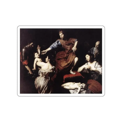 VALENTIN DE BOULOGNE - The Judgment of Solomon (Artwork) STICKER Vinyl Die-Cut Decal White Die-Cut 6 Inch - The Sticker Space