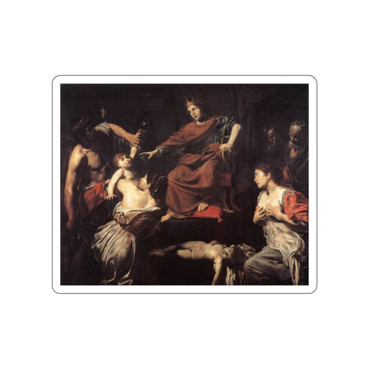 VALENTIN DE BOULOGNE - The Judgment of Solomon2 (Artwork) STICKER Vinyl Die-Cut Decal-White-The Sticker Space