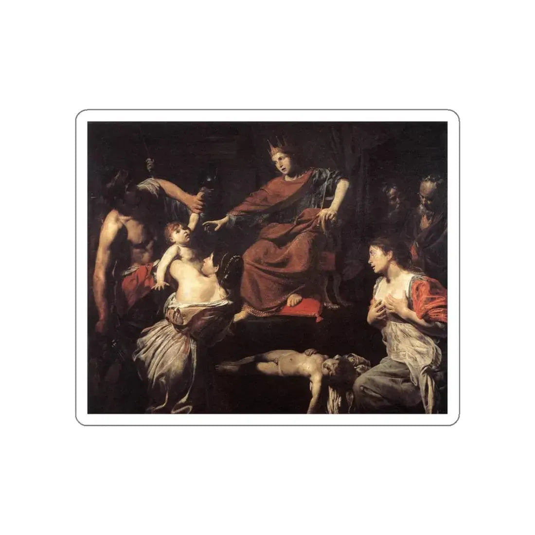 VALENTIN DE BOULOGNE - The Judgment of Solomon2 (Artwork) STICKER Vinyl Die-Cut Decal White Die-Cut 3 Inch - The Sticker Space