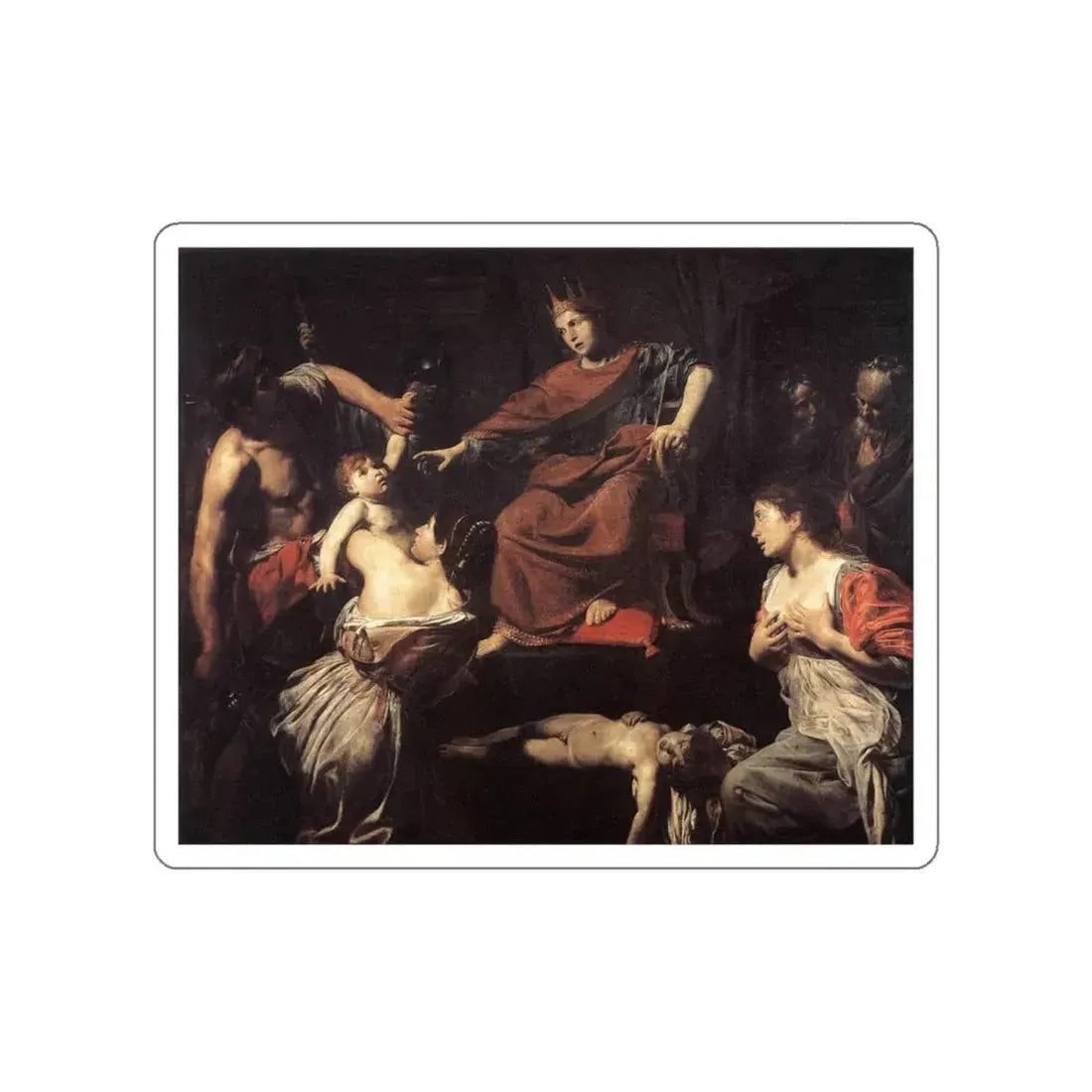 VALENTIN DE BOULOGNE - The Judgment of Solomon2 (Artwork) STICKER Vinyl Die-Cut Decal White Die-Cut 5 Inch - The Sticker Space