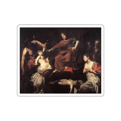 VALENTIN DE BOULOGNE - The Judgment of Solomon2 (Artwork) STICKER Vinyl Die-Cut Decal White Die-Cut 5 Inch - The Sticker Space