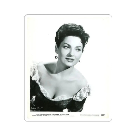 Valerie French #13 (Vintage Female Icon) STICKER Vinyl Kiss-Cut Decal 2 Inch White - The Sticker Space