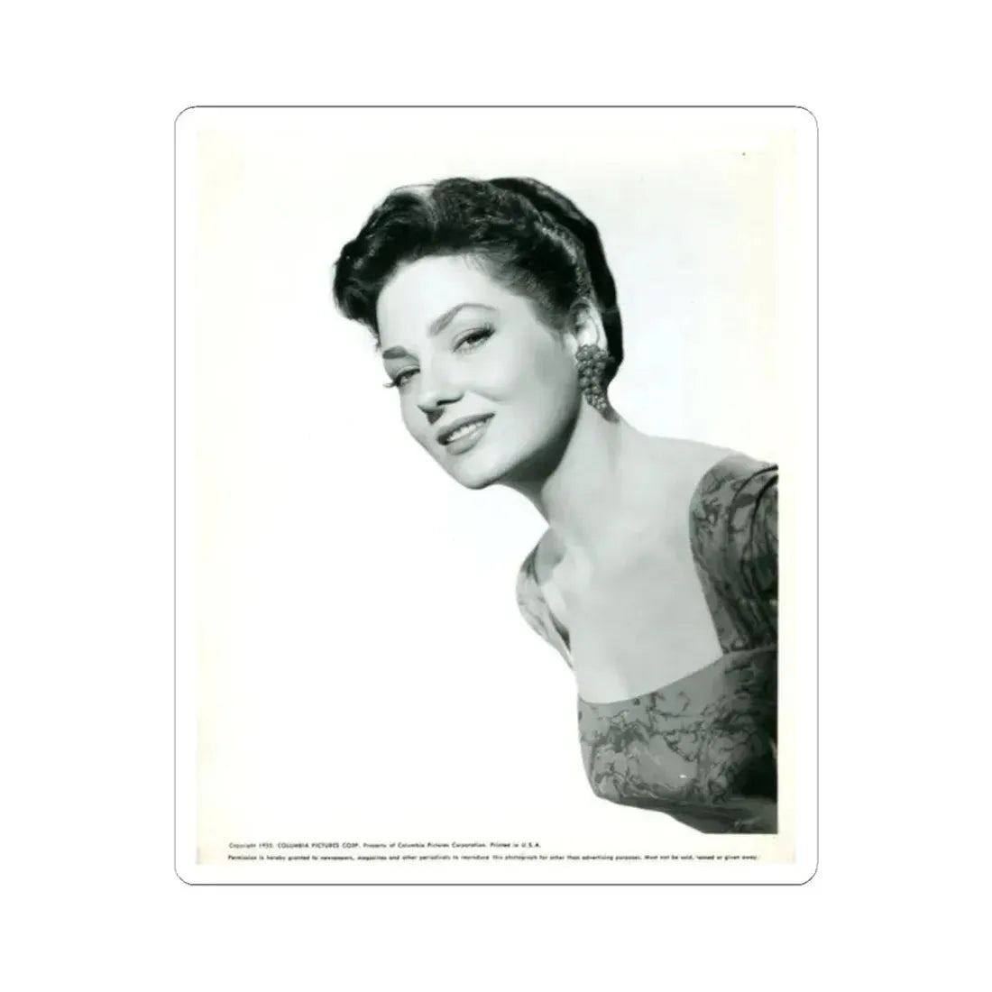 Valerie French #15 (Vintage Female Icon) STICKER Vinyl Kiss-Cut Decal 2 Inch White - The Sticker Space