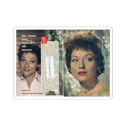 Valerie French #21 (Vintage Female Icon) STICKER Vinyl Kiss-Cut Decal 2 Inch White - The Sticker Space