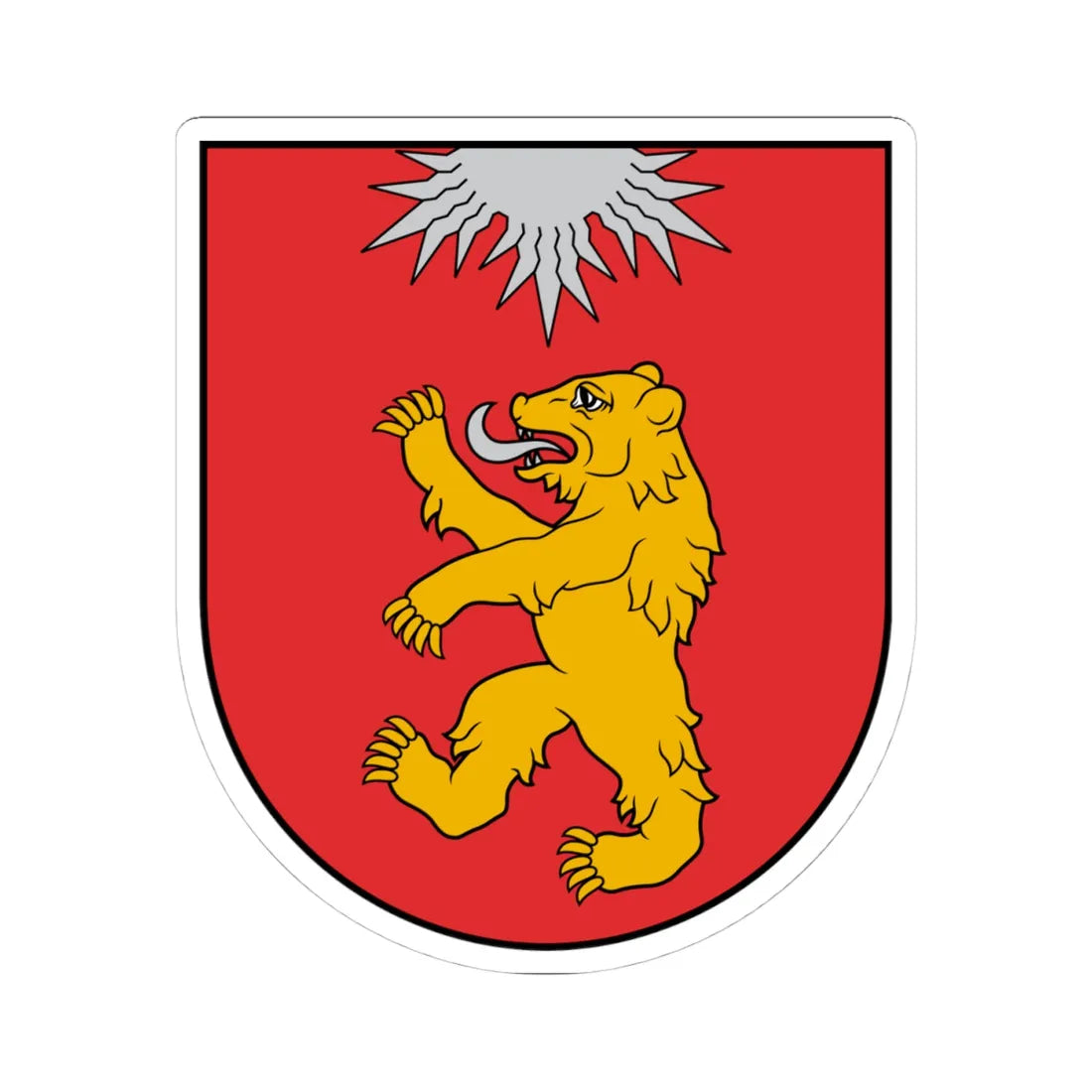 Valkas novads COA (Latvia) (Coat of Arms) STICKER Vinyl Kiss-Cut Decal 4 Inch White - The Sticker Space