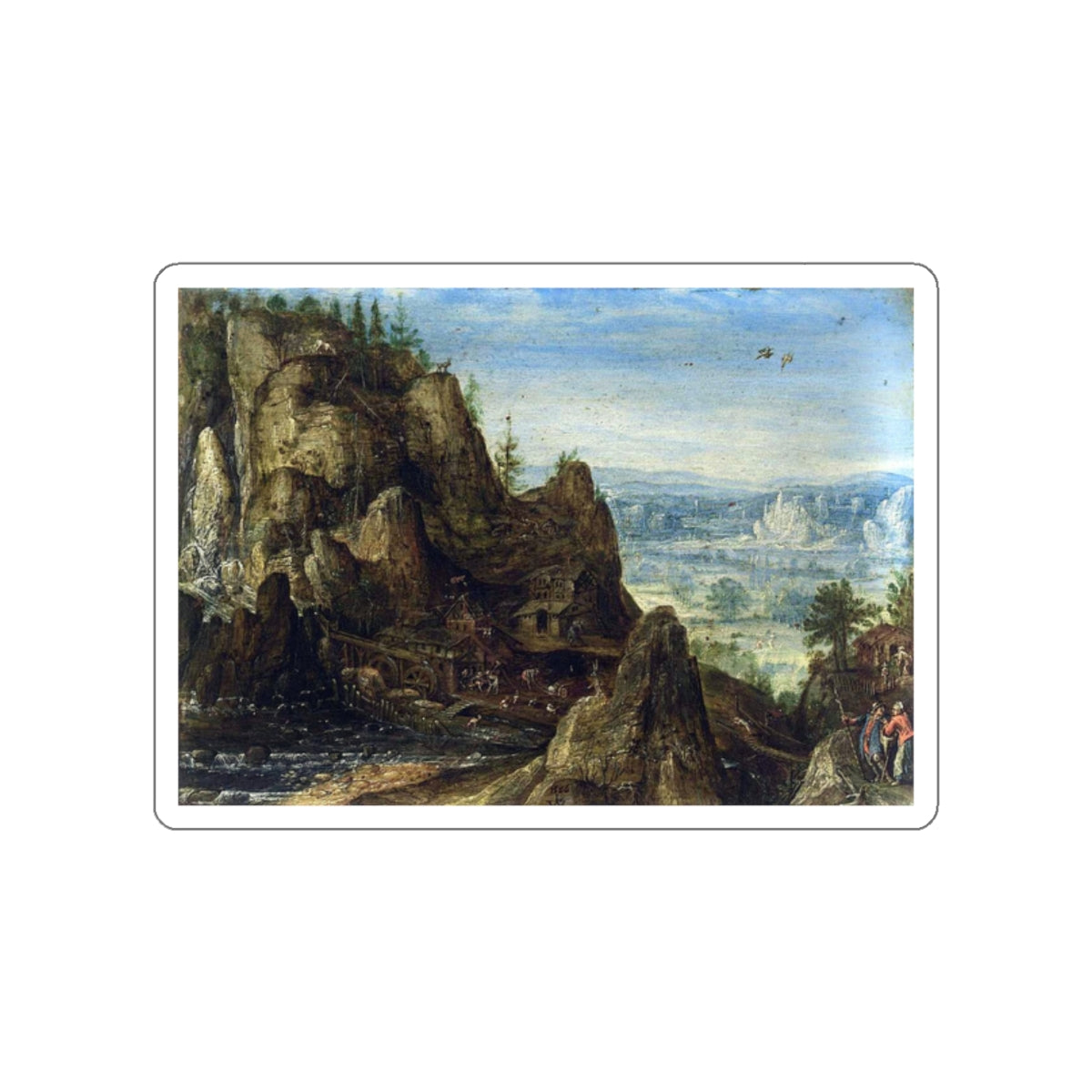 VALKENBORCH, Lucas van - Rocky Landscape (Artwork) STICKER Vinyl Die-Cut Decal-White-The Sticker Space