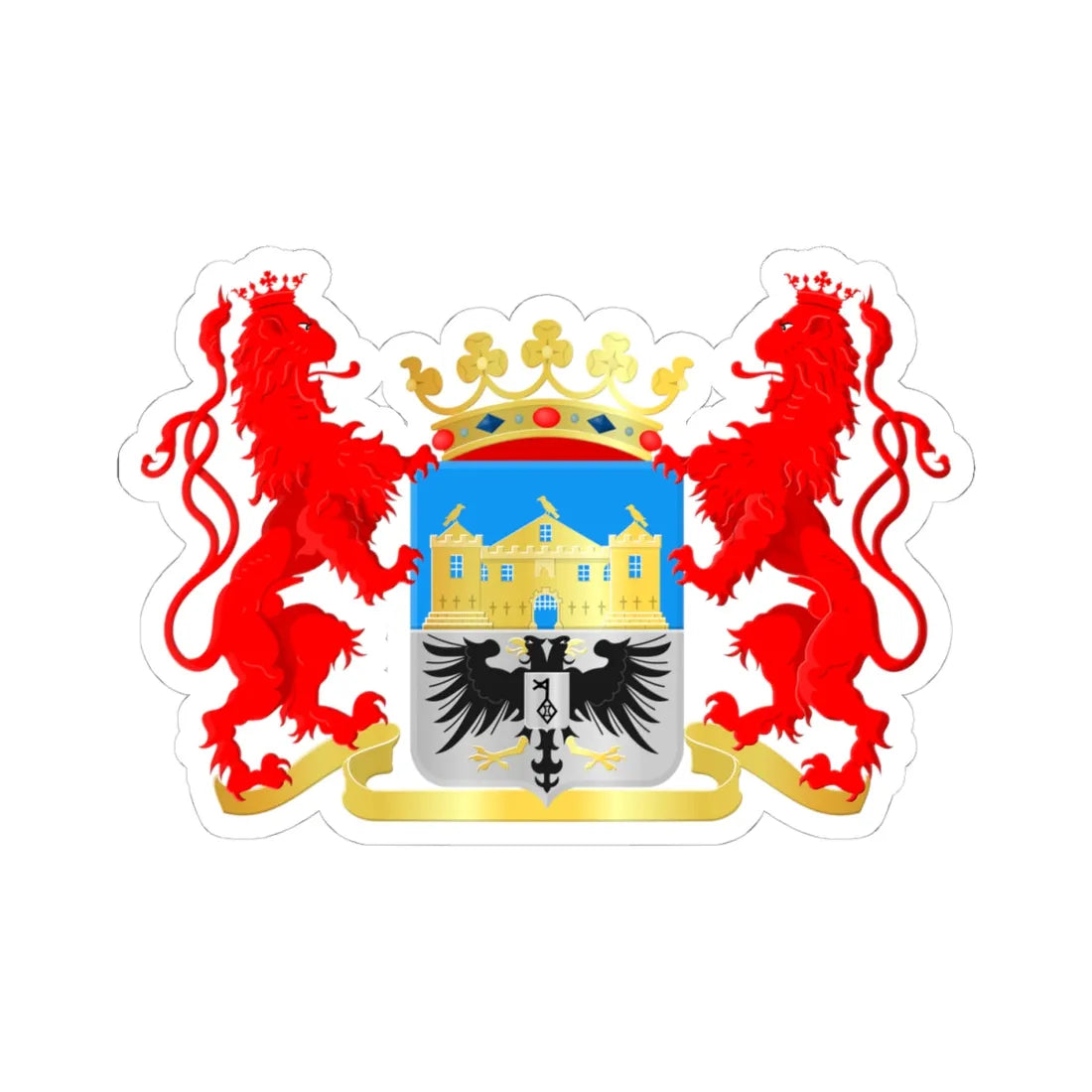 Valkenburg aan de Geul wapen (Netherlands) (Coat of Arms) STICKER Vinyl Kiss-Cut Decal 4 Inch White - The Sticker Space