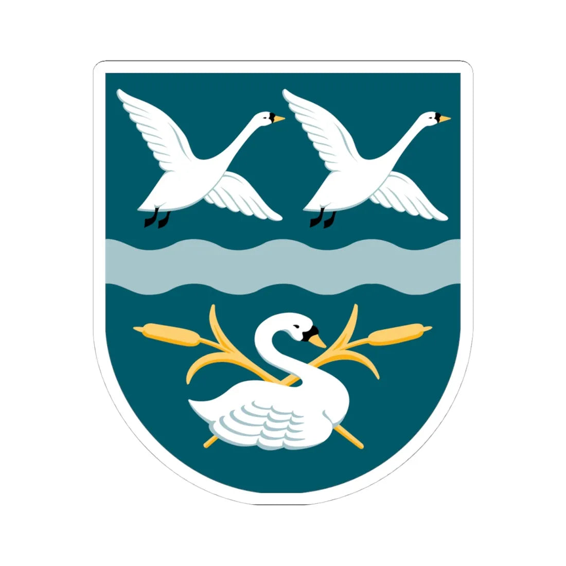 Vallensbæk Kommune coa (Denmark) (Coat of Arms) STICKER Vinyl Kiss-Cut Decal 4 Inch White - The Sticker Space