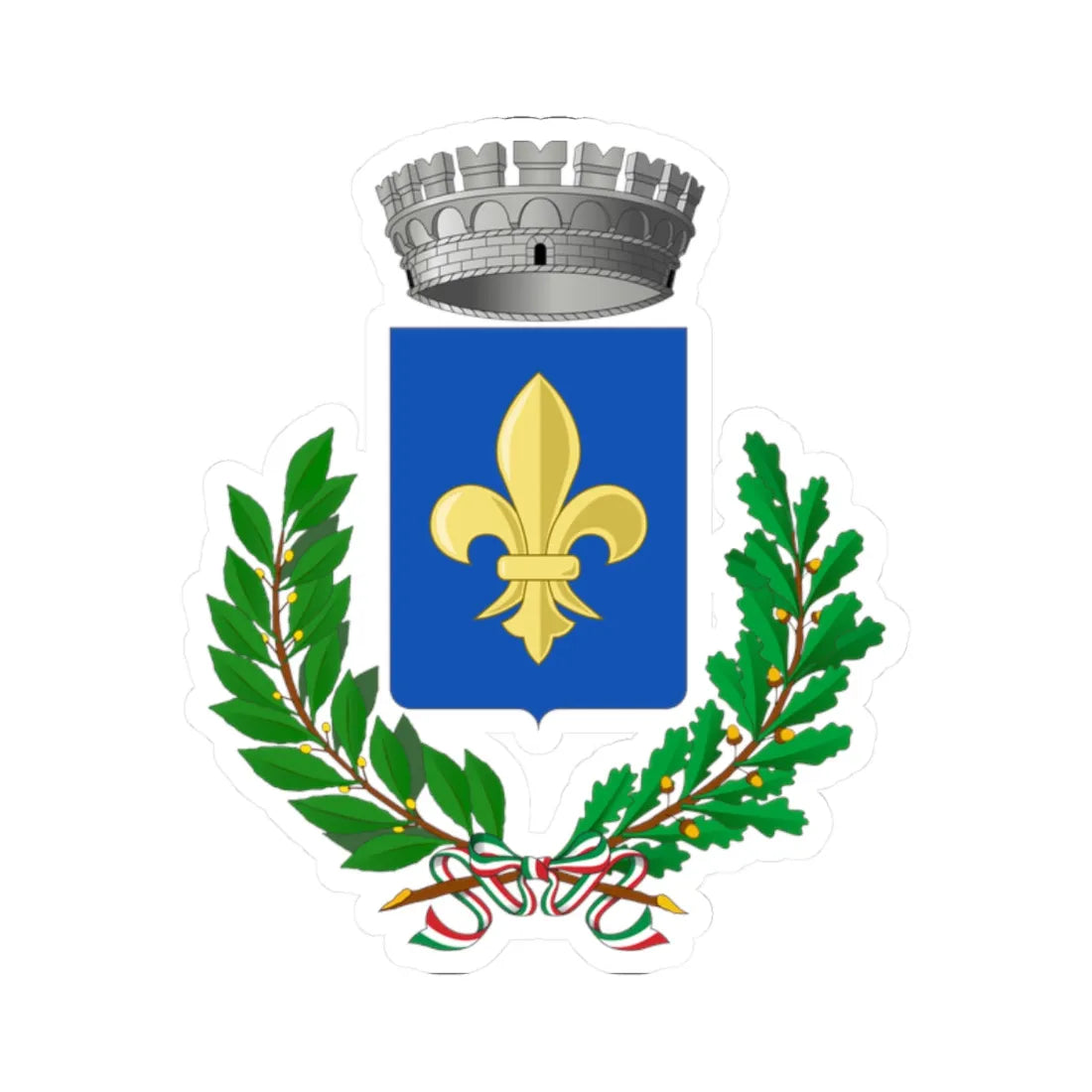 Vallerano-Stemma (Italy) (Coat of Arms) STICKER Vinyl Kiss-Cut Decal 2 Inch White - The Sticker Space