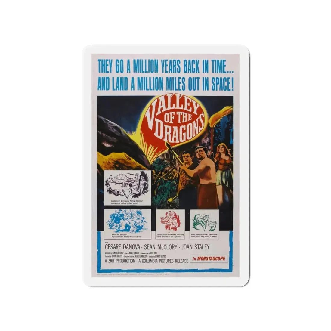 VALLEY OF THE DRAGONS 1961 Movie Poster - Refrigerator Magnet 3 Inch - The Sticker Space