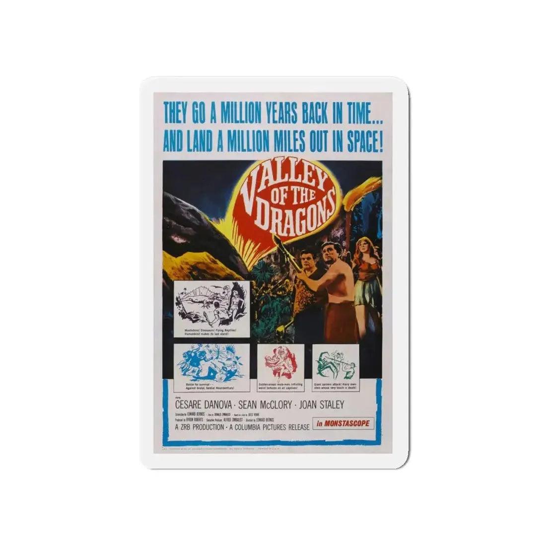 VALLEY OF THE DRAGONS 1961 Movie Poster - Refrigerator Magnet 4 Inch - The Sticker Space