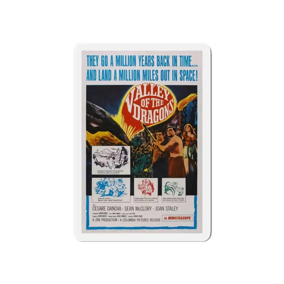 VALLEY OF THE DRAGONS 1961 Movie Poster - Refrigerator Magnet 6 Inch - The Sticker Space