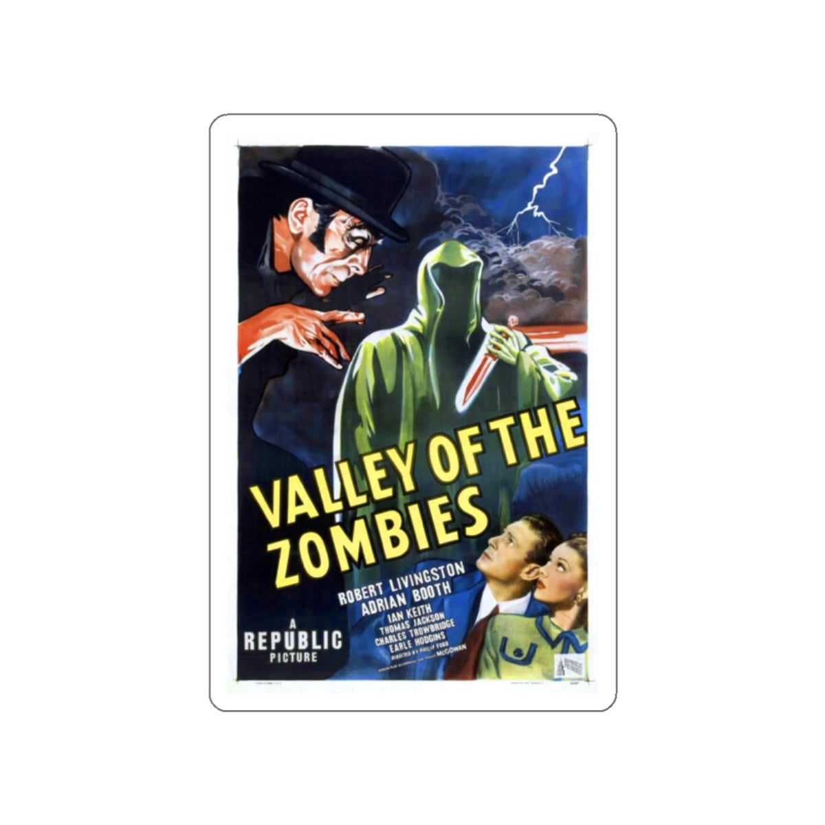 VALLEY OF THE ZOMBIES 1946 Movie Poster STICKER Vinyl Die-Cut Decal-White-The Sticker Space