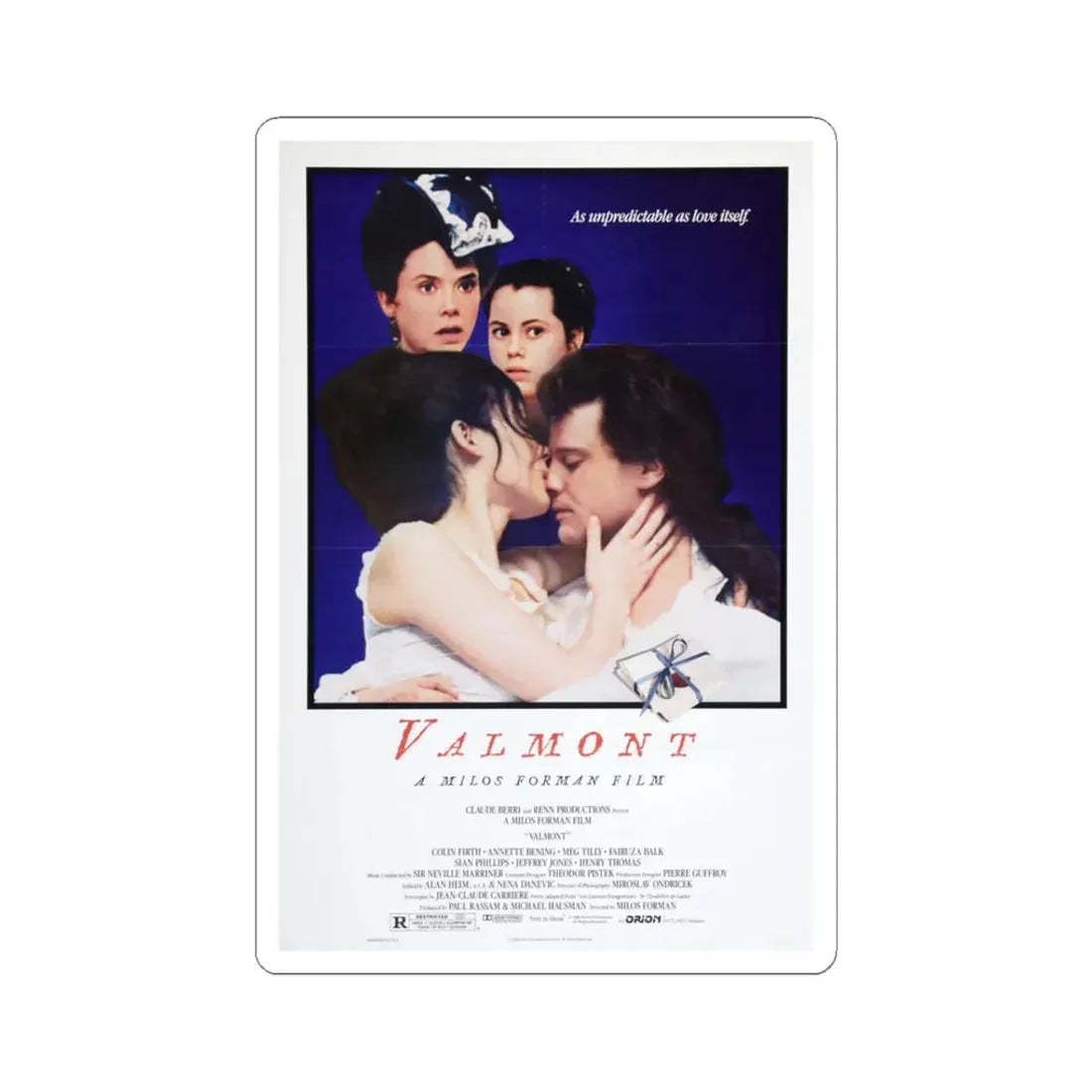 Valmont 1989 Movie Poster - STICKER Vinyl Kiss-Cut Decal 3 Inch White - The Sticker Space