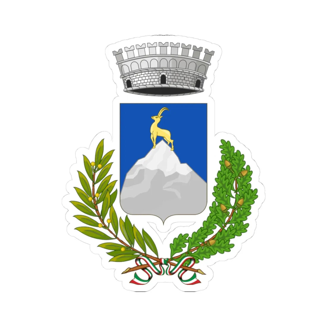 Valsavarenche-Stemma (Italy) (Coat of Arms) STICKER Vinyl Kiss-Cut Decal 3 Inch White - The Sticker Space